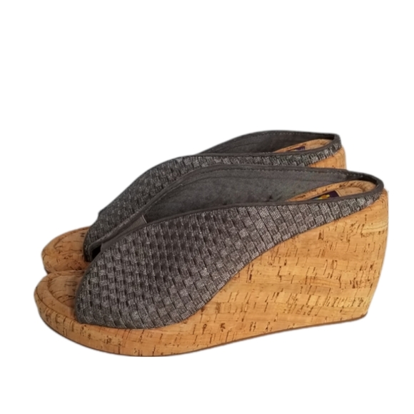 ZEE alexis Cork Wedges Gray - Picture 5 of 7